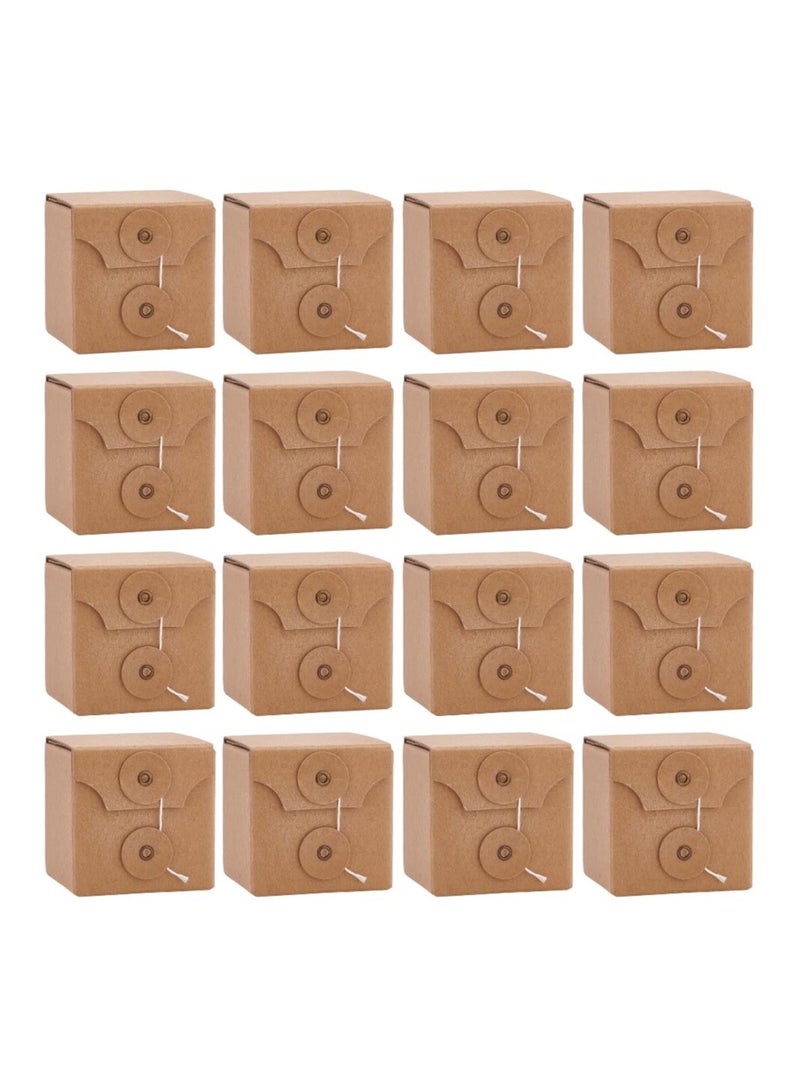 Corrugated Cardboard Box, 7x7x7cm Square Kraft Folding Box with Lid, Jewelry Mini Cardboard Box for Gift Packing, Shipping and Storage, for Gifts, Coins, Jewelry, Earrings, Rings, Pendants(16Pcs) - Image 1